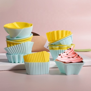 DM495 Khuôn Bánh Muffin Silicon Hình Hoa Hình Ngôi Sao Hình Trái Tim Hình Tròn Dụng Cụ Làm Bánh Để Làm Bánh Tart Trứng Bánh Pudding Bánh Ngọt - Product Image 6