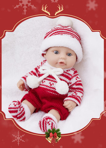 Nouvelle poupée Reborn de 25 cm, poupée compagnon en caoutchouc souple, thème de Noël, poupée avec bonnet tricoté, cadeau, vente en gros - Product Image 6