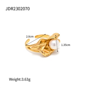Parures de bijoux en acier inoxydable doré avec perles pour femme, idéales pour les mariages, les anniversaires et le quotidien - Product Image 5