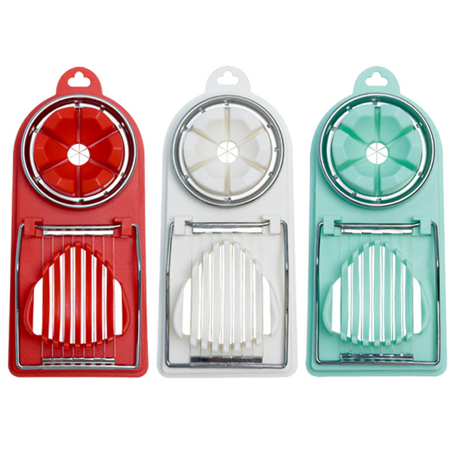 Versatile Kitchen Gadget  2 in 1 Boiled Egg Cutter Stainless Steel Wire Egg Slicer Boiled Eggs Topper Splitter Slicer Cutter