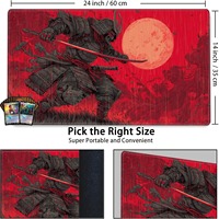Tapis de jeu Red Samurai Japanese Cool /TCG pour jeux de cartes à collectionner, tapis de souris pour table, illustrations dynamiques, impression de haute qualité