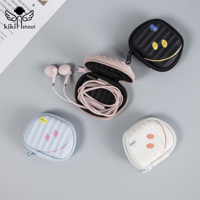 KIKI-438 grosir disesuaikan 3.5mm kawat musik headphone tas penyimpanan kartun lucu kabel earphone Headset untuk anak perempuan siswa