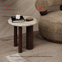 Hollow Layer Storage Decorative Coffee Table Modern Light Luxury Wooden Stable Metal Support Frame Custom Square Shape Living