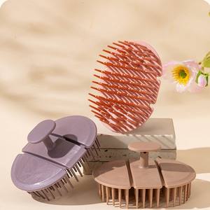 Salon facile à rincer sucer rapidement cheveux cuir chevelu masseur shampooing brosse doux peigne dents plié facile à utiliser exfoliant cuir chevelu masseur - Product Image 1