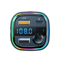 Voiture Bluetooth lecteur de musique MP3 Bluetooth appel mains libres voiture USB charge émetteur FM lumière ambiante 3.1A