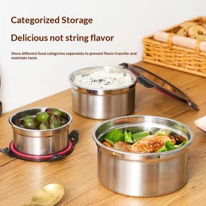 304 Stainless Steel Food Grade Sealed Multifunctional Portable <b>Lunch</b> Box Refrigerator Storage Fruit Preservation Box - Product Image 4
