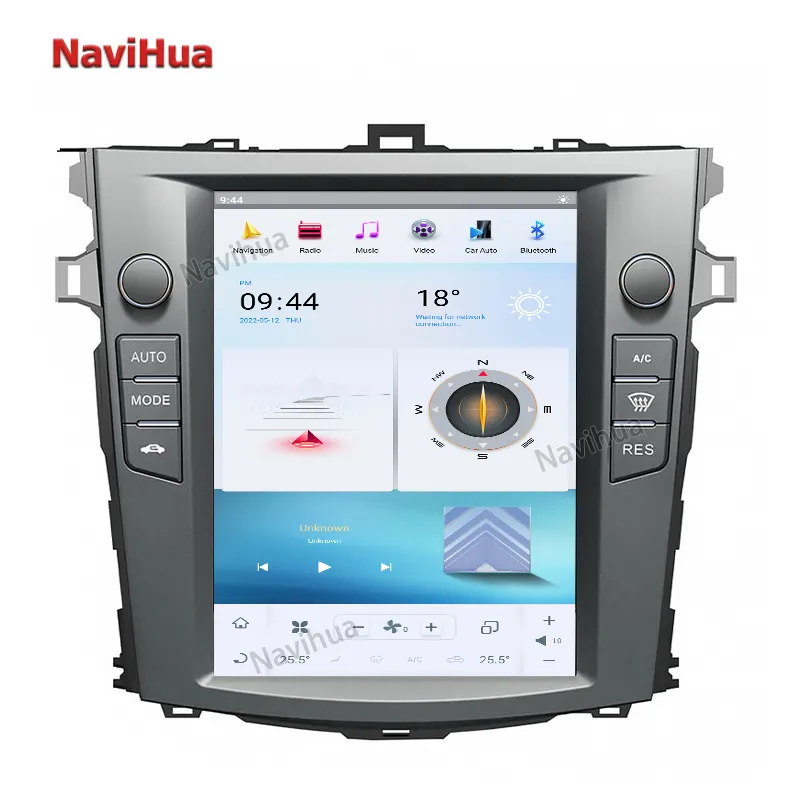 NaviHua Android 11 10,4 Zoll vertikaler Bildschirm DVD-Player Autoradio Audio GPS Stereo für Tesla Style Toyota Corolla 2006-2013