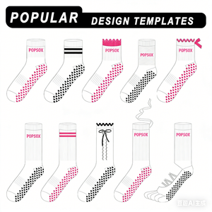 Chaussettes antidérapantes Espresso <span class=keywords><strong>Addict</strong></span> rose, mignonnes, brodées en cursive, pour Pilates - Product Image 2