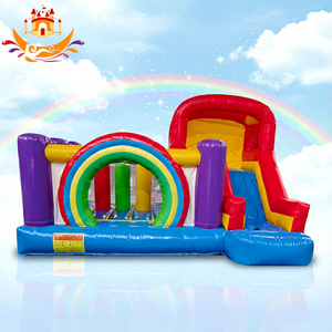 Tobogán Acuático Inflable de Doble Carril con Diseño de Nube Arcoíris para Jardín, de PVC de 0.55mm y Capacidad de 500kg, <span class=keywords><strong>en</strong></span> Venta - Product Image 1