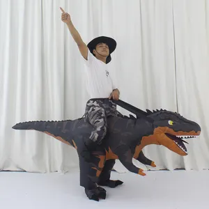 Unisex yetişkin maskot Ride-On noel partileri ve diğer festivaller için şişme dinozor Cosplay kıyafet