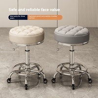 Grand tabouret de manucure pour salon de beauté Poulie rotative Chaise élévatrice pour salon de coiffure Conception pivotante spéciale en métal durable