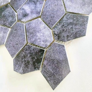 IRN226706 Moderne Metall-Inkjet-unregelmäßige Mosaik fliesen Kostenlose stein förmige Innenwand dekoration für Bad und Wohnzimmer - Product Image 2