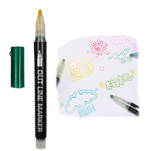 Glitter Art Markers Craft Tekenset 12 Kleuren Niet-toxisch Dubbele Kleuren Contourmarkers Hot Selling - Product Image 6