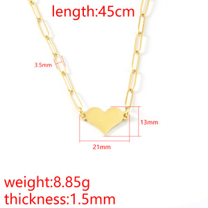 Collana con Ciondolo a Cuore Romantico, Catena in Acciaio Inossidabile Impermeabile, Gioielli alla Moda per Donne e Ragazze, Regalo per Fidanzamento, Matrimonio e Feste - Product Image 3