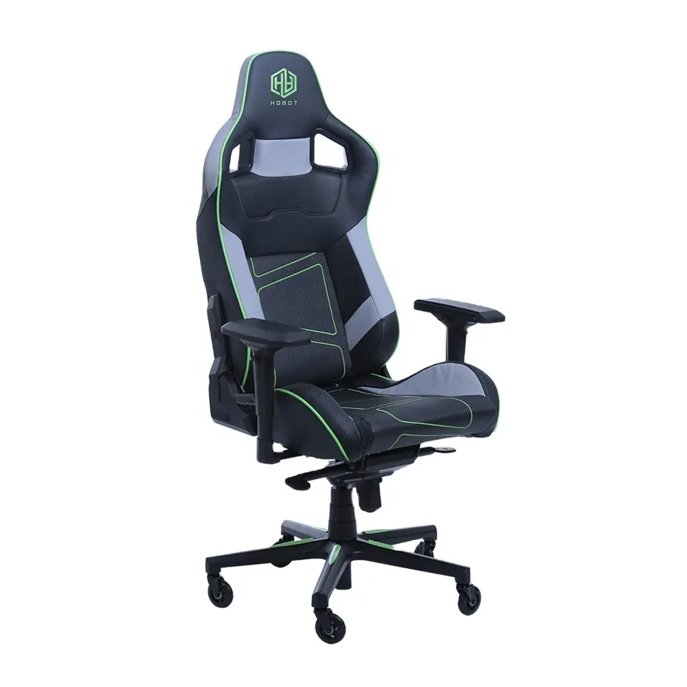 Hobot H5 sedia da gioco rgb stile racing in pelle di lusso con schienale alto confortevole verde