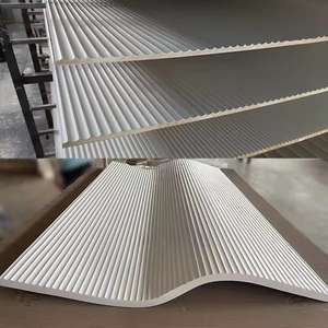 Vente flash Panneaux muraux décoratifs 3D en MDF Design moderne en forme de vague Panneaux muraux texturés en bois pour salon Mur d'accent Décoration intérieure - Product Image 3