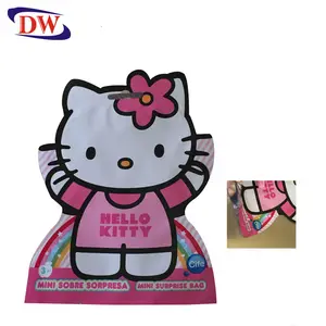 foil laminated plastic hello kitty shaped stationary packaging bag
