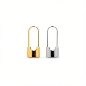 Orecchini a forma di lucchetto Shenqijiaode in lega di zinco placcata oro, gioielli classici unisex alla moda, regalo E2869 - Product Image 1