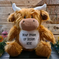 Peluche de vache des Highlands douce personnalisée, mascotte personnalisée, peluche d'animal en peluche de vache des Highlands, concevez votre propre peluche de vache des Highlands