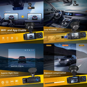 กล้องติดรถยนต์ไร้สาย Podofo WiFi 3 ช่องทาง บันทึกภาพหน้า-ในรถ-หลัง ความละเอียด Full HD 1080P หน้าจอ IPS 2 นิ้ว มองเห็นในเวลากลางคืน ตรวจจับความเคลื่อนไหว บันทึกแบบวนซ้ำ ขายส่ง - Product Image 3