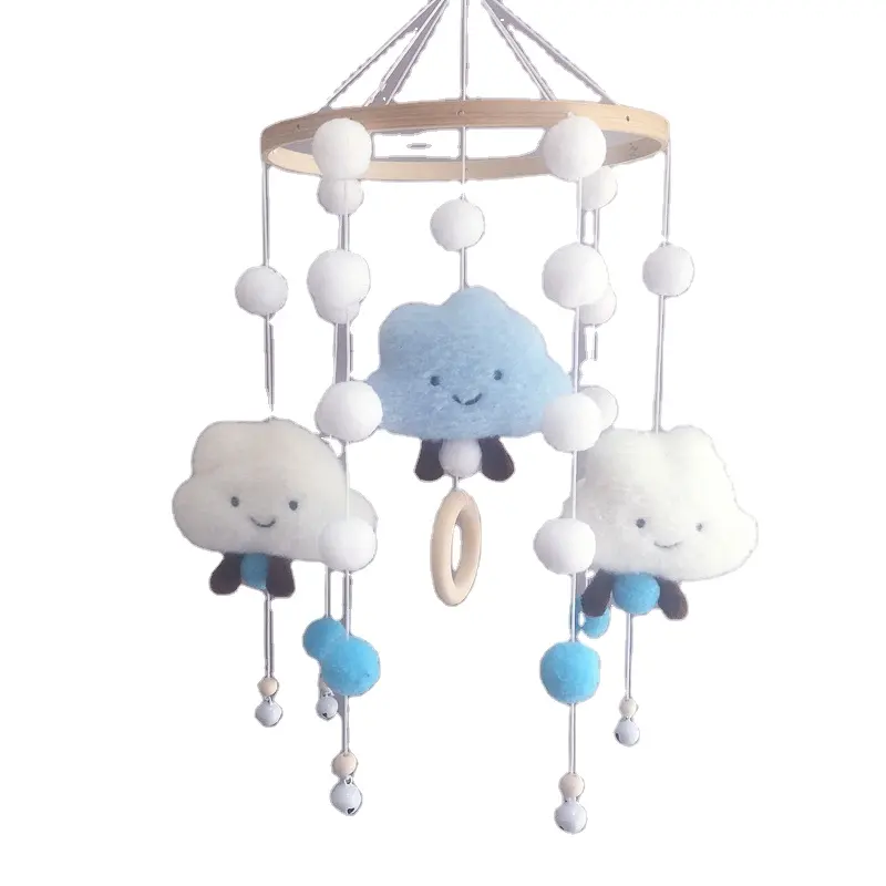 Cross-border cloud hair ball wind chimes bed Bell crib decoration pendant children room wall decor hanging