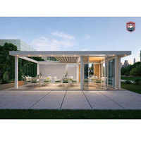 Gazebo de aluminio 12X12, gazebo fácil de montar, pérgolas con techo y laterales retráctiles, gazebo con impresión personalizada.
