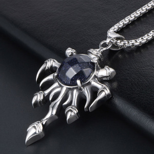 Colgante con temática de pirata caribeño, forma de estrella, bisel de arenisca azul, regalo, joyería de moda SP451 - Product Image 3