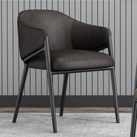 Chaise de salle à manger moderne en cuir PU avec structure métallique, imperméable, pour restaurant, hôtel, usage domestique, mobilier de salle à manger léger