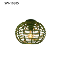 Plafonnier LED rond moderne en rotin pour chambre à coucher, lampe de plafond pour couloir, salon