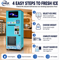 Distributeur automatique de glace compact 24h/24, machine à glaçons en cubes, PK-ICE140, ensachage automatique, SDK, Cloud, 4G LTE