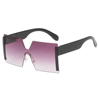 Nouvelles lunettes de soleil européennes et américaines sans monture UV400, monture large tendance et personnalisée pour femmes 5305