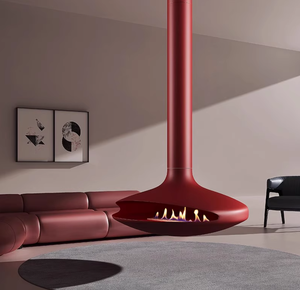 Cheminée suspendue haut de gamme personnalisable, poêle à bioéthanol moderne autoportant pour villa, hôtel, gîte, salon - Product Image 1