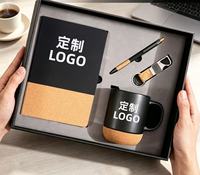 Ensemble cadeau personnalisable de luxe innovant en cuir PU 2026 avec impression typographique, comprenant un carnet, un porte-clés et un bloc-notes professionnel