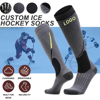 Chaussettes de hockey sur glace à séchage rapide pour hommes, en polyester extensible, avec logo Shock Match, chaussettes de sport, vente directe en gros, chaussettes personnalisées
