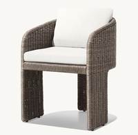 LA PAZ Ensemble de chaises de salle à manger en osier fait à la main, table à manger rectangulaire en marbre de jardin d'extérieur, ensemble de table à manger de 9 pièces, meubles