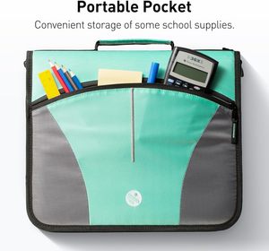 BSCI Factory Multi-Pockets Zippered Binder <b>Bag</b> with Handle Multiple Pockets School Binder Organizer Large Binder <b>Zipper</b> - Product Image 1