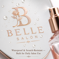 Autocollant personnalisé en feuille d'or rose à transfert UV pour logo de salon, résistant à l'eau et aux rayures, pour salons de beauté et de manucure