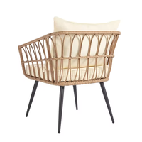 Meubles de patio Boho canapé d'intérieur et d'extérieur ensemble de chaises de chat en rotin osier beige