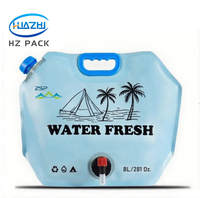 Sac à eau de camping en plein air personnalisable, pliable, capacité de 1L à 12L, réutilisable avec valve pour le stockage de la bière et du jus