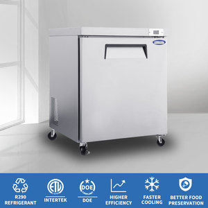 Refrigerador Comercial Bajo Mostrador <span class=keywords><strong>de</strong></span> 29 Pulgadas y <span class=keywords><strong>8</strong></span> Pies Cúbicos con 1 Puerta, Ruedas Lisas, Certificado ETL para Restaurante, Cafetería, Bar, Pizzería - Product Image 4