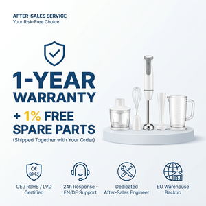 Batidora de <span class=keywords><strong>Mano</strong></span> 4 en 1, Vaso de 0.6L, 600W, Acero Inoxidable, Base Desmontable, Control de 2 Velocidades, para Preparación de Alimentos en la Cocina, OEM, ODM, CE, <span class=keywords><strong>CB</strong></span> - Product Image 6