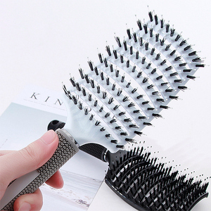 Hairstyling Boar Bristled Private Label Wig Brush Professional Salon Vented Curved Brush