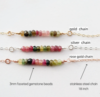 Nouveauté : Collier pour femme en acier inoxydable plaqué or 18 carats avec améthyste facettée de 3 mm, pierre de naissance, cadeau pour elle