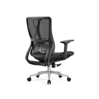 Chaise de bureau/gaming ergonomique moderne avec appui-tête 2D réglable, dossier en maille, base pivotante en aluminium, inclinable, confortable et durable