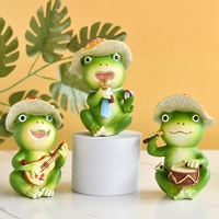 Figurine de grenouille en résine de style américain, sculpture animale, ornement décoratif pour la maison, meuble TV, entrée, cadeau