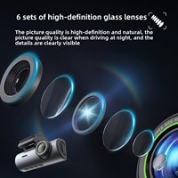 Caméra embarquée 4K avec WiFi intégré, écran 3,2'', double caméra, GPS, enregistrement avant/arrière, vision nocturne 1080P, enregistrement en boucle, résistante à la chaleur
