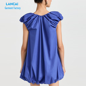 Vestido personalizado para mujer, ropa de diseñador, elegantes vestidos MIDI informales con mangas abullonadas para mujer - Product Image 2