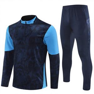 Traje de Entrenamiento de Fútbol para Clubes Europeos, Otoño-Invierno, Largo, con Media Cremallera, 25/26 Marsella, 100% Poliéster, Secado Rápido - Product Image 1