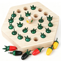 Juego de Memoria de Madera con Forma de Zanahoria para Niños, Rompecabezas Interactivo Educativo, Juguete Preescolar para Padres e Hijos