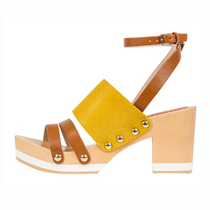 Fornitore di qualità nuova moda per <span class=keywords><strong>sandali</strong></span> in legno tacco alto <span class=keywords><strong>donna</strong></span> estate giallo e marrone chiaro - Product Image 4